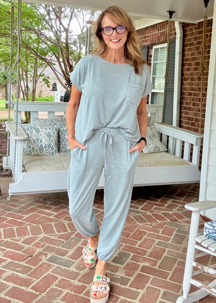 Sheila Melange Jogger Set - Ash Jade - jogger set - Jimberly's Boutique - Olive Branch - Mississippi