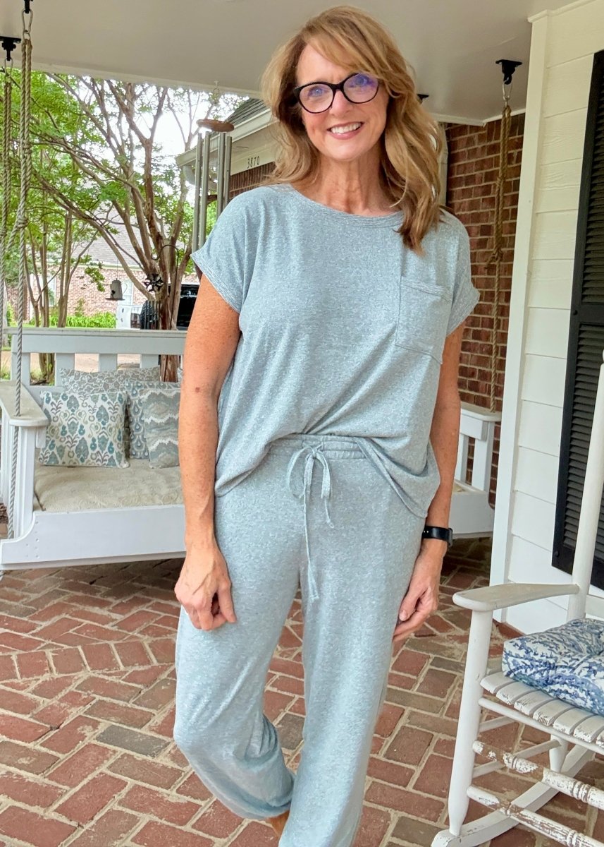 Sheila Melange Jogger Set - Ash Jade - jogger set - Jimberly's Boutique - Olive Branch - Mississippi