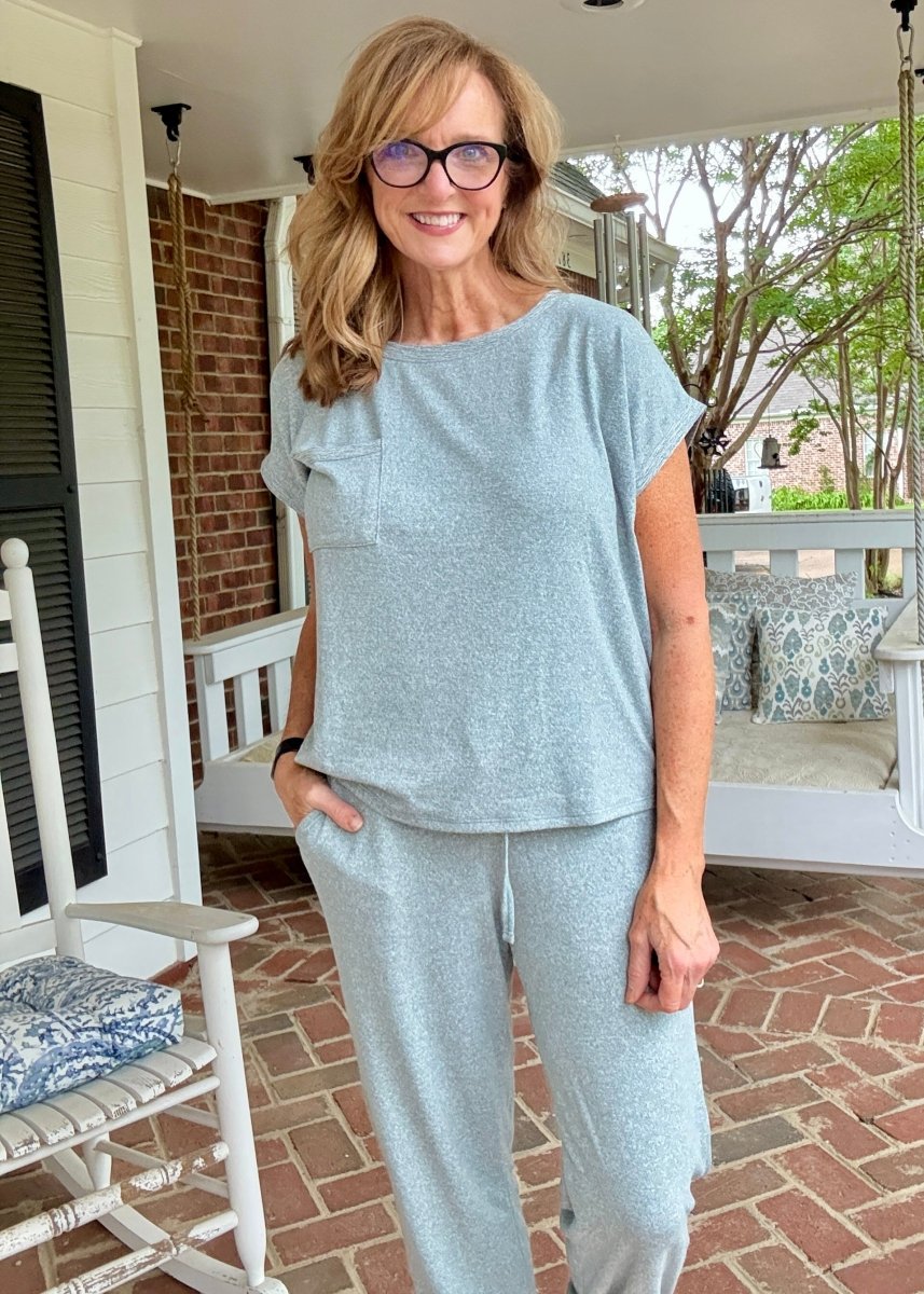 Sheila Melange Jogger Set - Ash Jade - jogger set - Jimberly's Boutique - Olive Branch - Mississippi