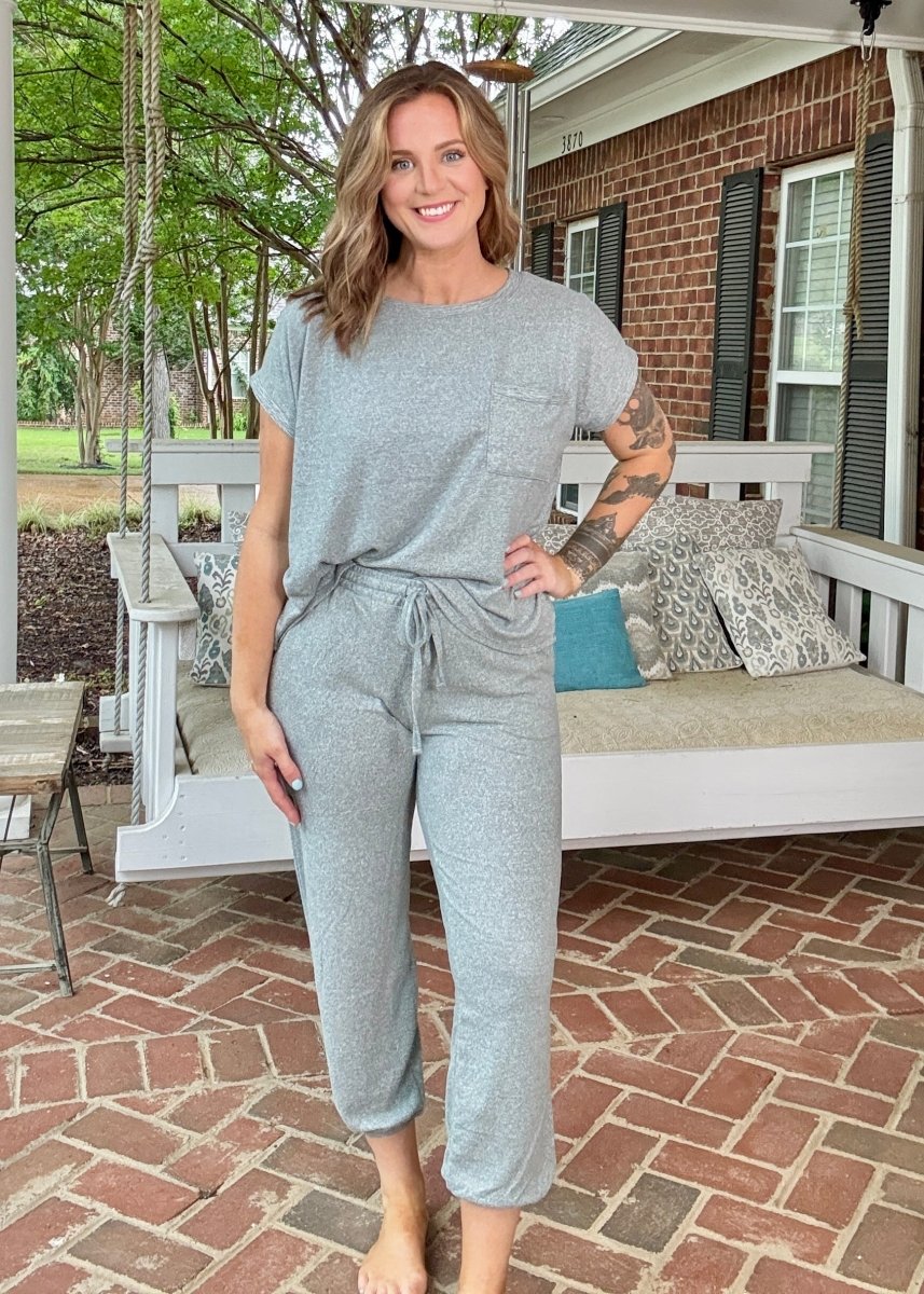 Sheila Melange Jogger Set - Ash Jade - jogger set - Jimberly's Boutique - Olive Branch - Mississippi