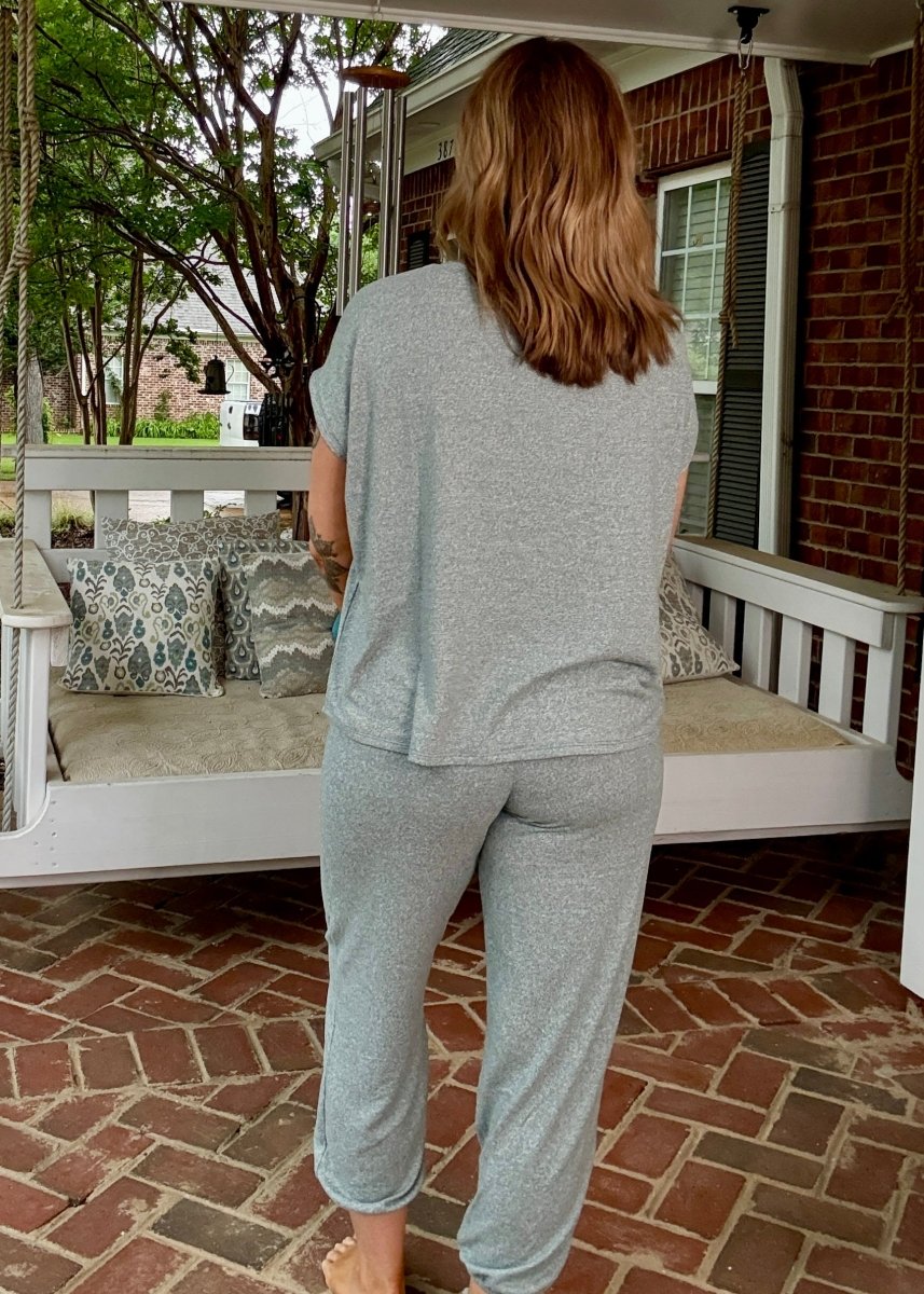 Sheila Melange Jogger Set - Ash Jade - jogger set - Jimberly's Boutique - Olive Branch - Mississippi