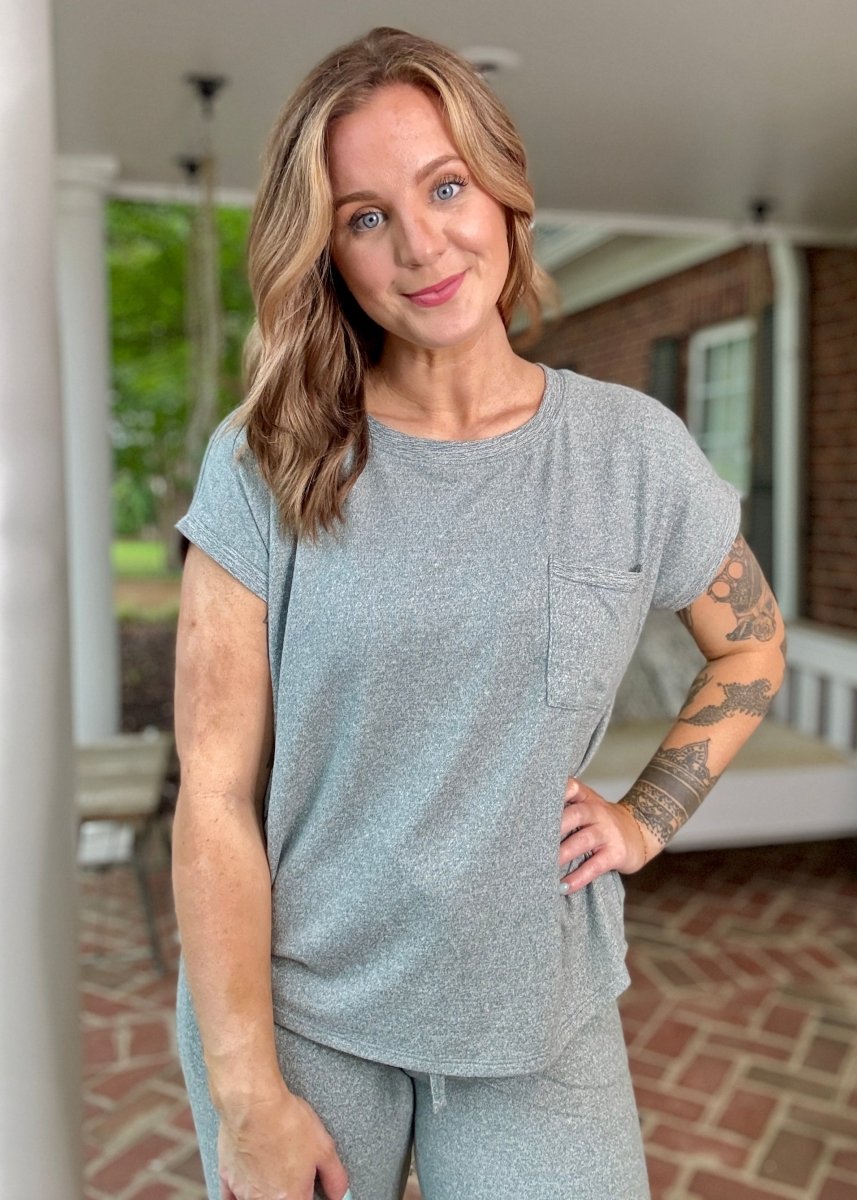 Sheila Melange Jogger Set - Ash Jade - jogger set - Jimberly's Boutique - Olive Branch - Mississippi