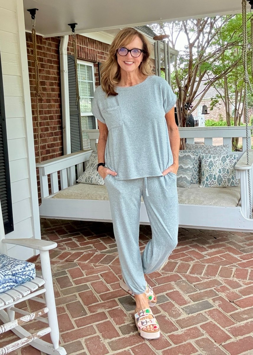 Sheila Melange Jogger Set - Ash Jade - jogger set - Jimberly's Boutique - Olive Branch - Mississippi