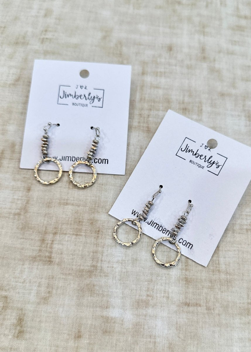 Silver Stack Pendant Earrings - Earrings - Jimberly's Boutique - Olive Branch - Mississippi