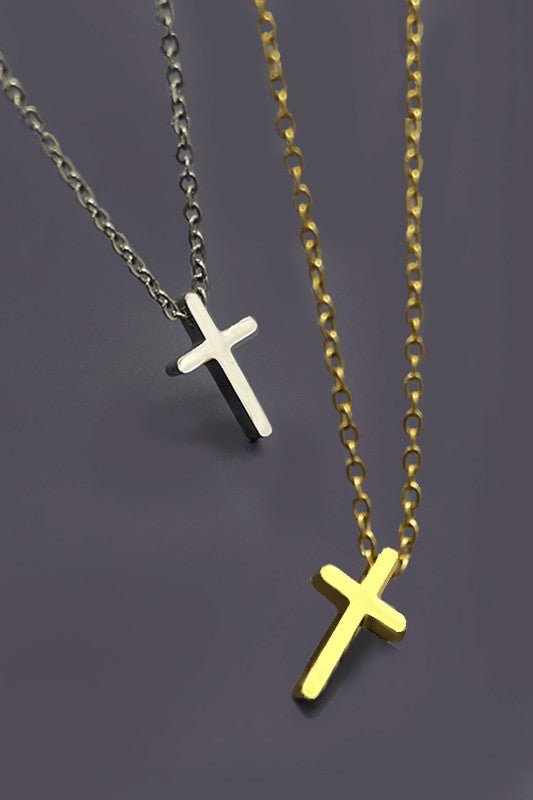 Simple Cross Tarnish Free Necklace - cross necklace - Jimberly's Boutique - Olive Branch - Mississippi
