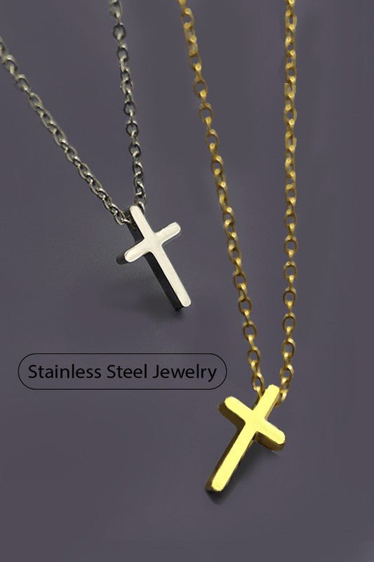 Simple Cross Tarnish Free Necklace - cross necklace - Jimberly's Boutique - Olive Branch - Mississippi