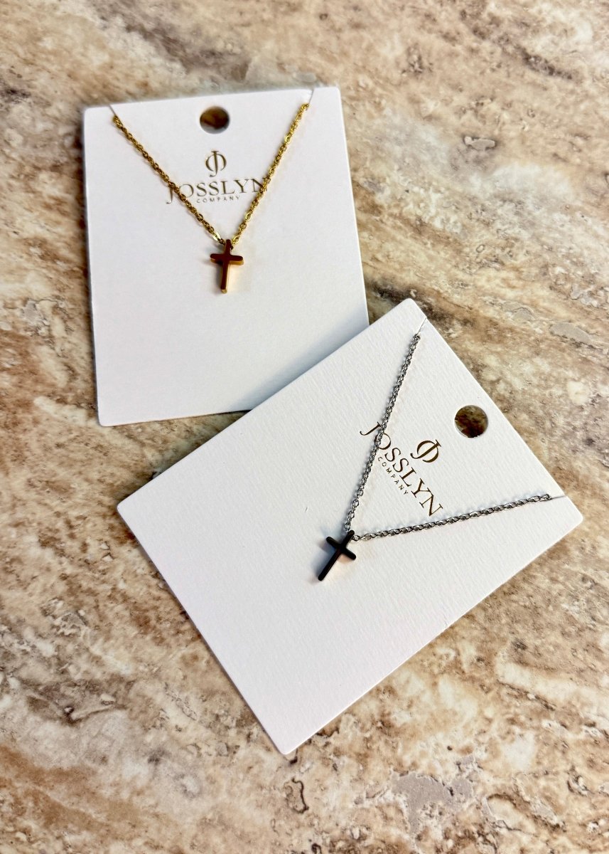 Simple Cross Tarnish Free Necklace - cross necklace - Jimberly's Boutique - Olive Branch - Mississippi