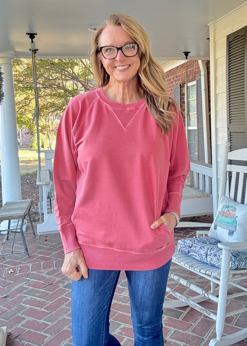 Simple Sutton Sweatshirt - Ruby (S - 3X) - Sweatshirt - Jimberly's Boutique - Olive Branch - Mississippi