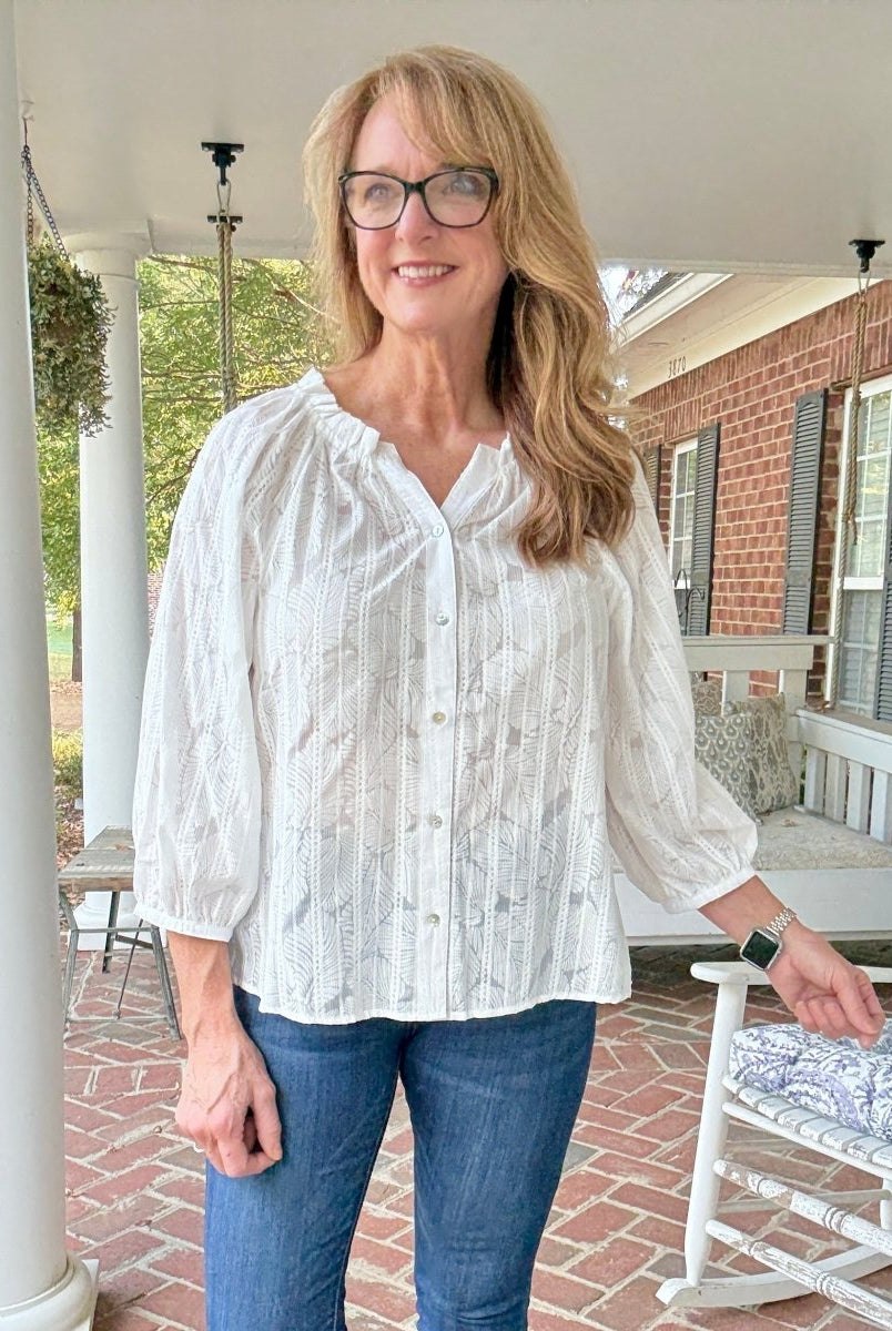 Simply Sarah Top - Off White - Umgee Top - Jimberly's Boutique - Olive Branch - Mississippi