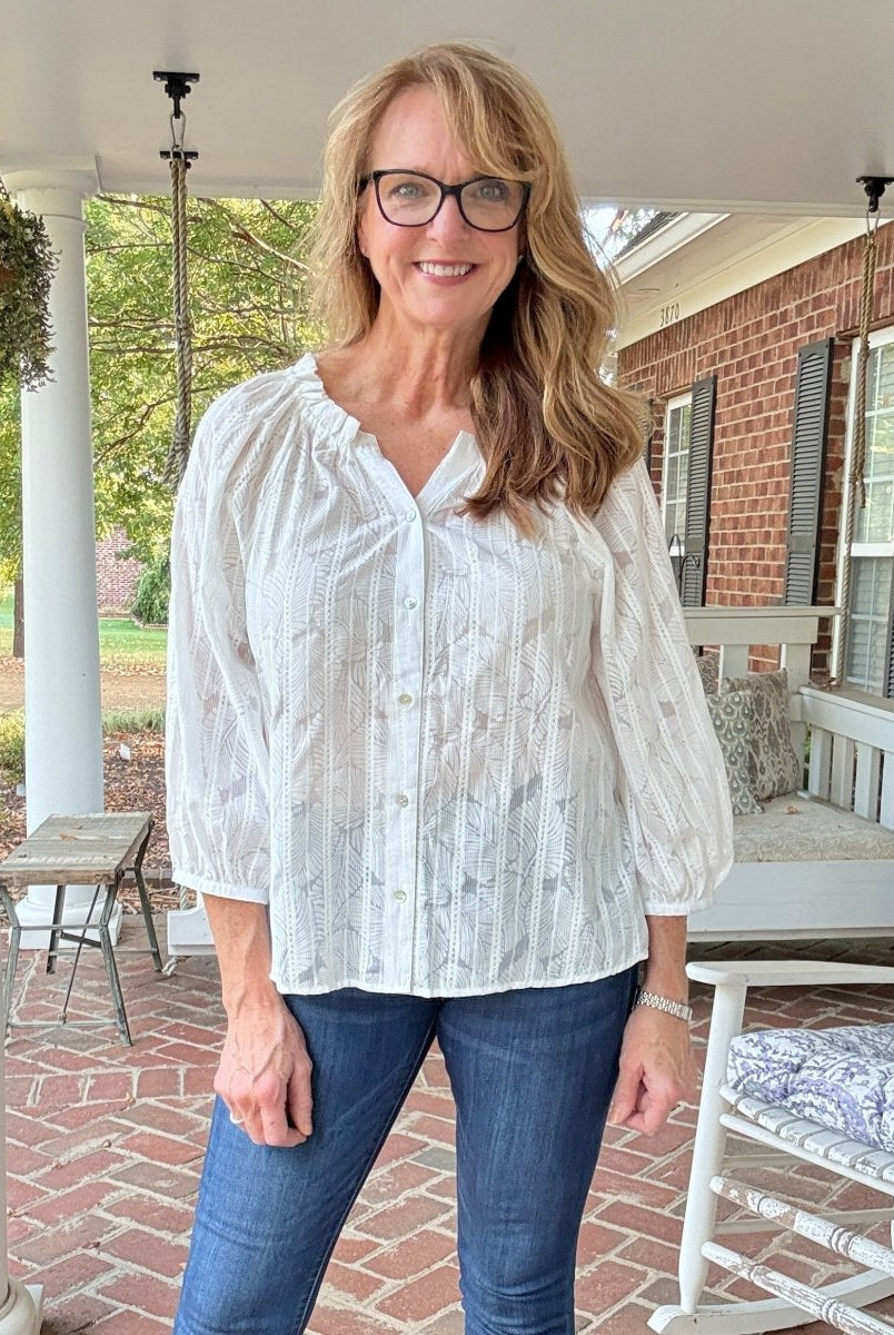 Simply Sarah Top - Off White - Umgee Top - Jimberly's Boutique - Olive Branch - Mississippi