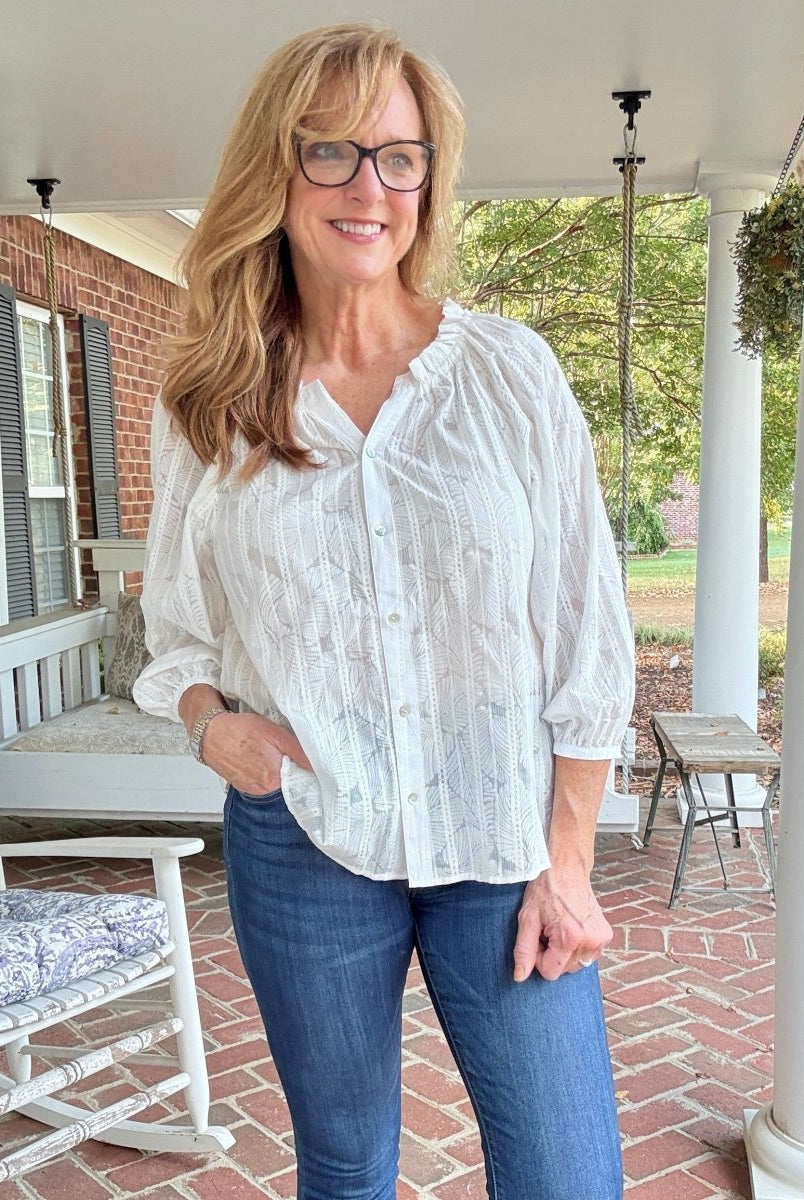 Simply Sarah Top - Off White - Umgee Top - Jimberly's Boutique - Olive Branch - Mississippi