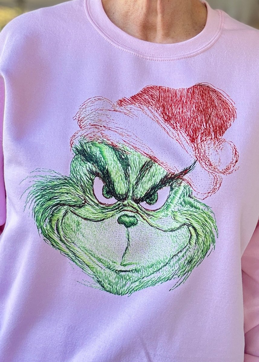 Sketchy Grinch Sweatshirt - sweatshirt - Jimberly's Boutique - Olive Branch - Mississippi