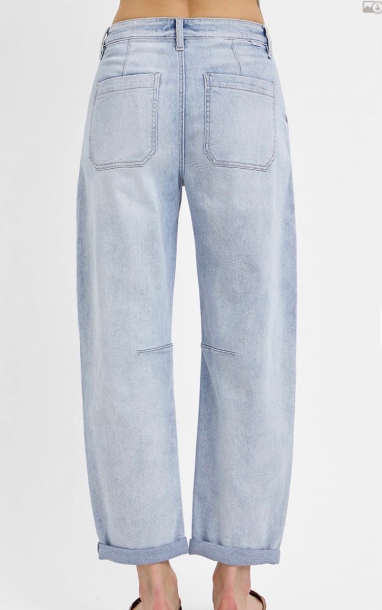 Slouchy Barrel Jeans w Patch Pockets | Risen - Barrel Jeans/Pants -Jimberly's Boutique-Olive Branch-Mississippi