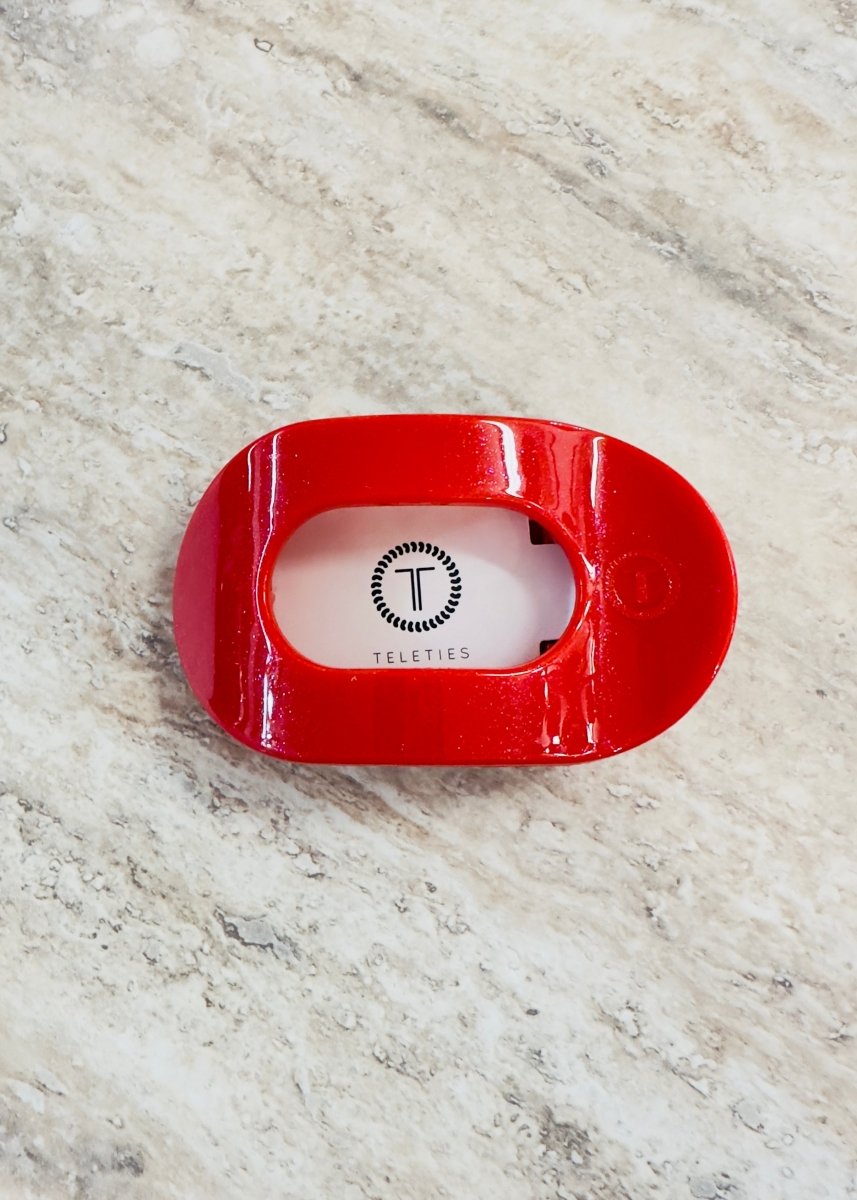 Small Teleties Flat Oval Clip - Rudolf Red - Jimberly's Boutique - Olive Branch - Mississippi