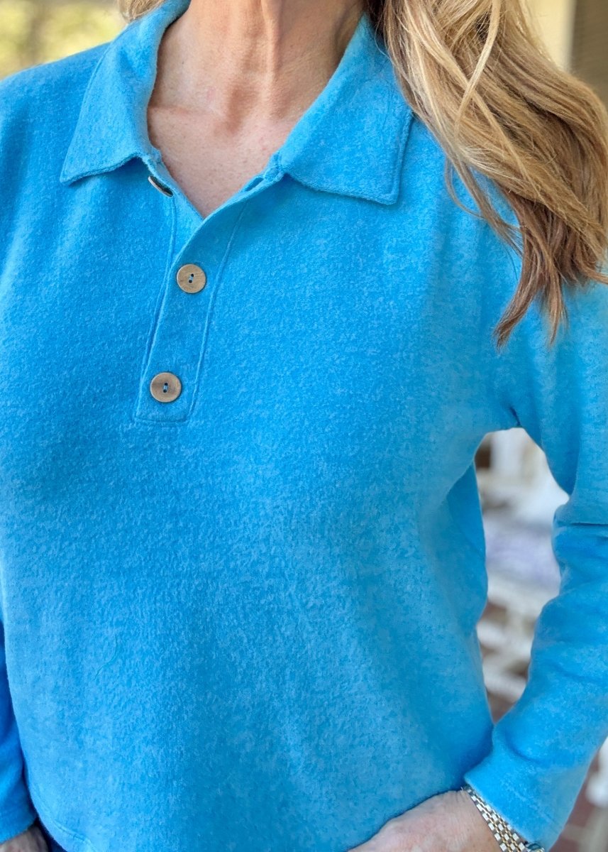 Soft Collared Sweater - Deep Sky - sweater - Jimberly's Boutique - Olive Branch - Mississippi