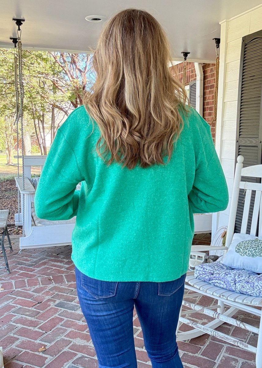 Soft Collared Sweater - Kelly Green - sweater - Jimberly's Boutique - Olive Branch - Mississippi