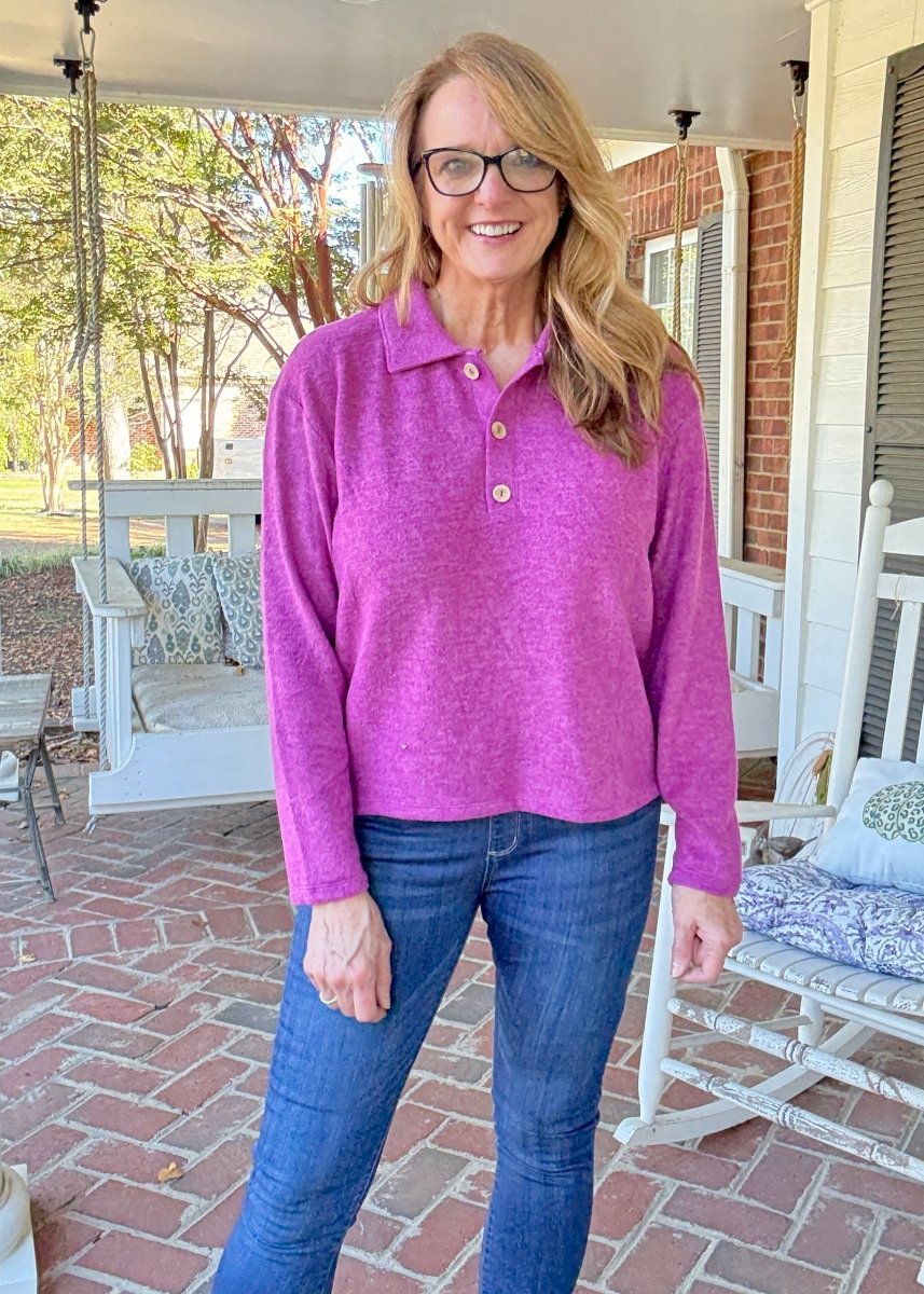 Soft Collared Sweater - Light Plum - sweater - Jimberly's Boutique - Olive Branch - Mississippi