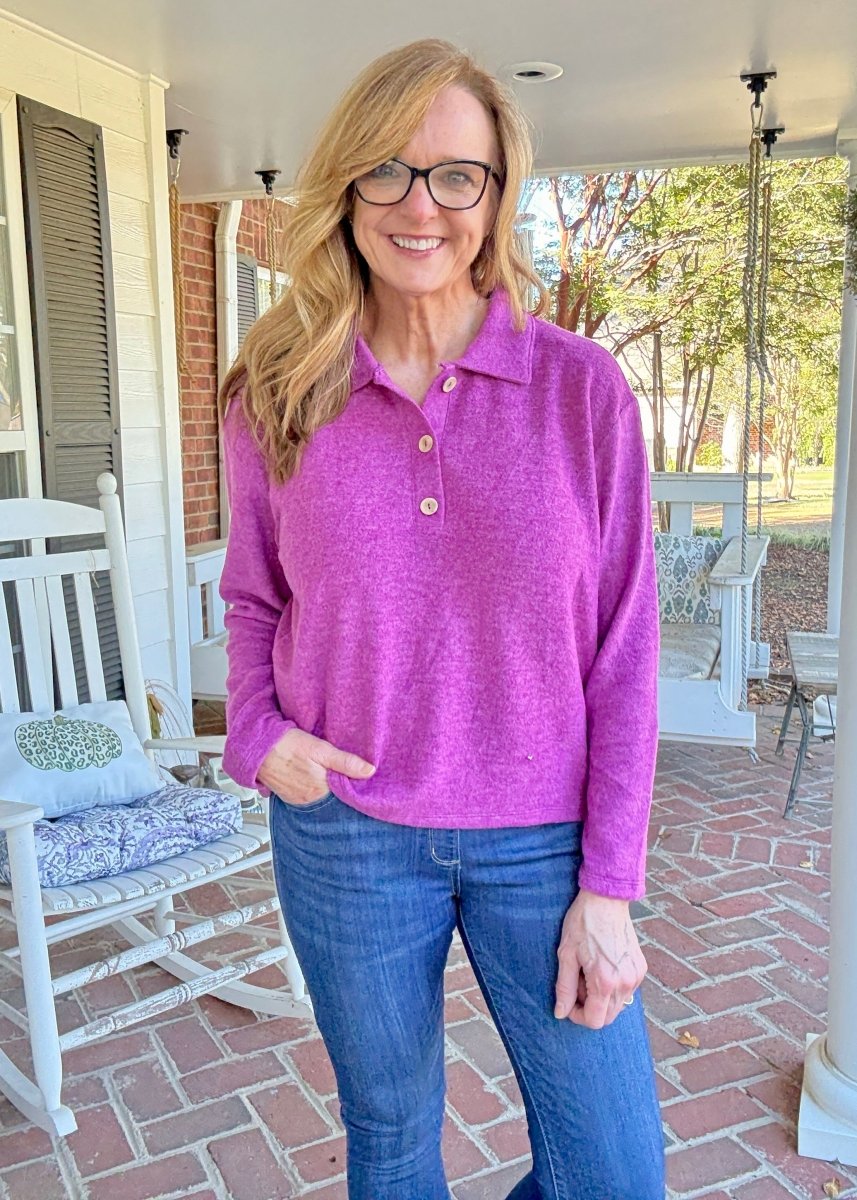 Soft Collared Sweater - Light Plum - sweater - Jimberly's Boutique - Olive Branch - Mississippi