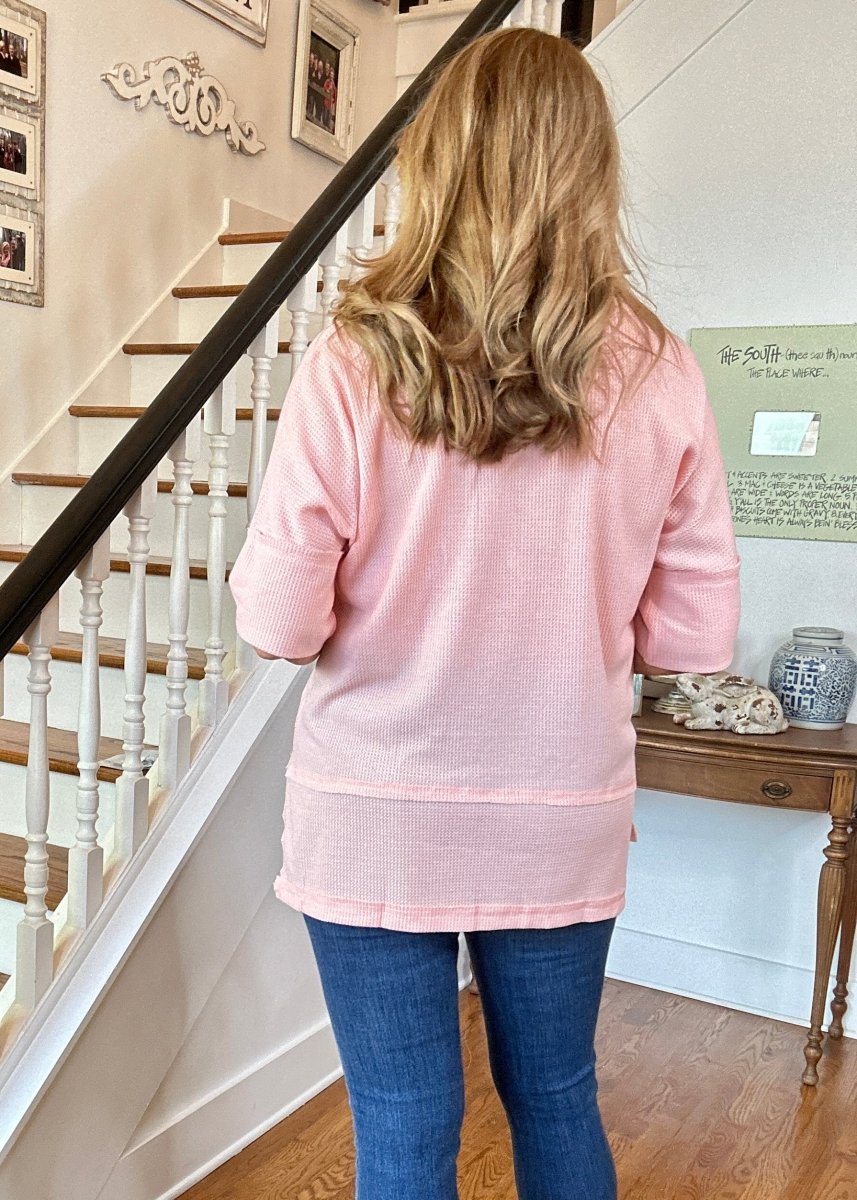 Soft Thermal Collar Top - Peachy Pink - Jimberly's Boutique - Olive Branch - Mississippi