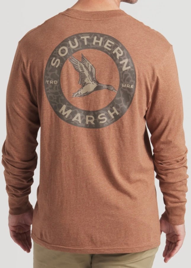 Southern Marsh Inflight Camo Tee - Washed Walnut - Southern Marsh Long Sleeve Tee - Jimberly's Boutique - Olive Branch - Mississippi