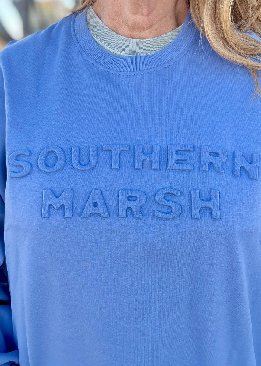 Southern Marsh Plateau Embossed Sweatshirt - Washed Blue - Southern Marsh Sweatshirt - Jimberly's Boutique - Olive Branch - Mississippi