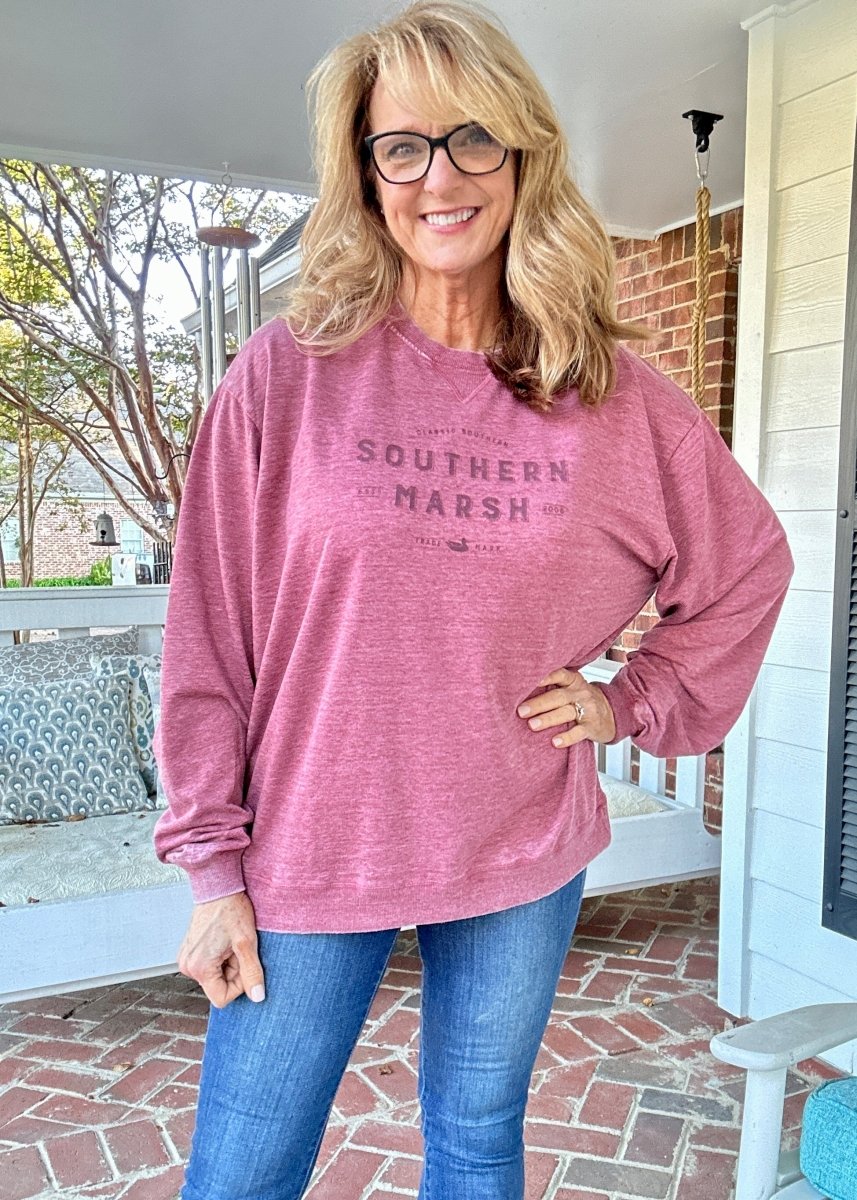 Southern Marsh | Seawash | Gameday | Sweatshirt | Maroon - Southern Marsh Sweatshirt - Jimberly's Boutique - Olive Branch - Mississippi