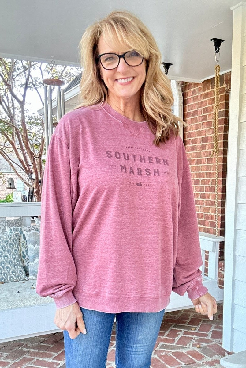 Southern Marsh | Seawash | Gameday | Sweatshirt | Maroon - Southern Marsh Sweatshirt - Jimberly's Boutique - Olive Branch - Mississippi