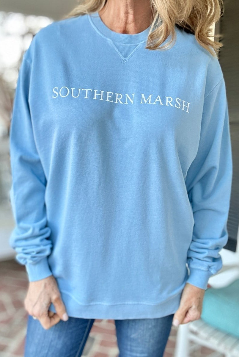 Southern Marsh | Seawash | Gameday | Sweatshirt | Washed Blue - Southern Marsh Sweatshirt - Jimberly's Boutique - Olive Branch - Mississippi