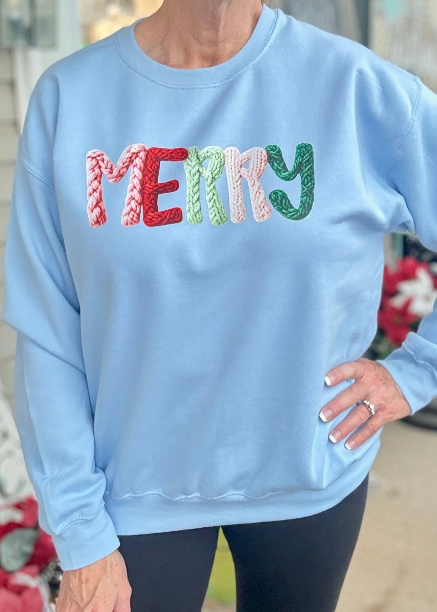 Special Faux Yarn Merry Sweatshirt - sweatshirt - Jimberly's Boutique - Olive Branch - Mississippi