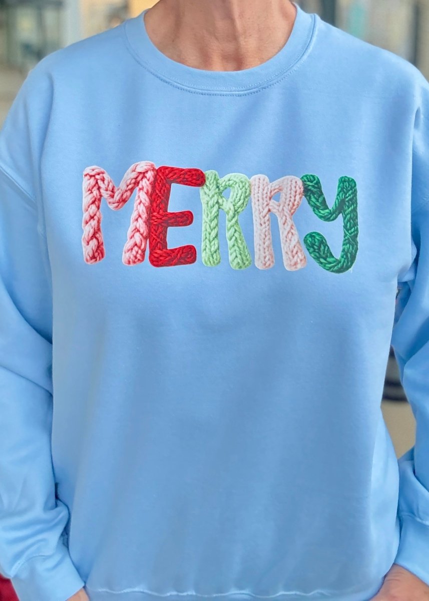 Special Faux Yarn Merry Sweatshirt - sweatshirt - Jimberly's Boutique - Olive Branch - Mississippi