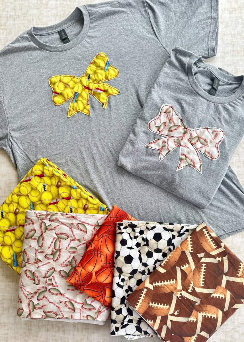 Sports Bow Applique' SS T-Shirt - 5 options - Jimberly's Boutique - Olive Branch - Mississippi