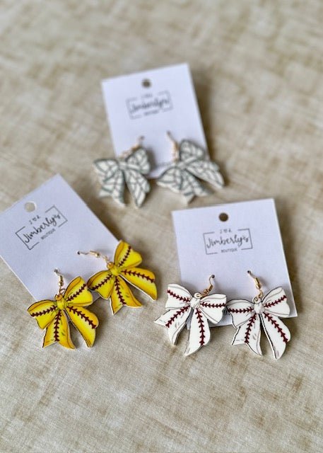 Sports Bow Earrings - Earrings - Jimberly's Boutique - Olive Branch - Mississippi