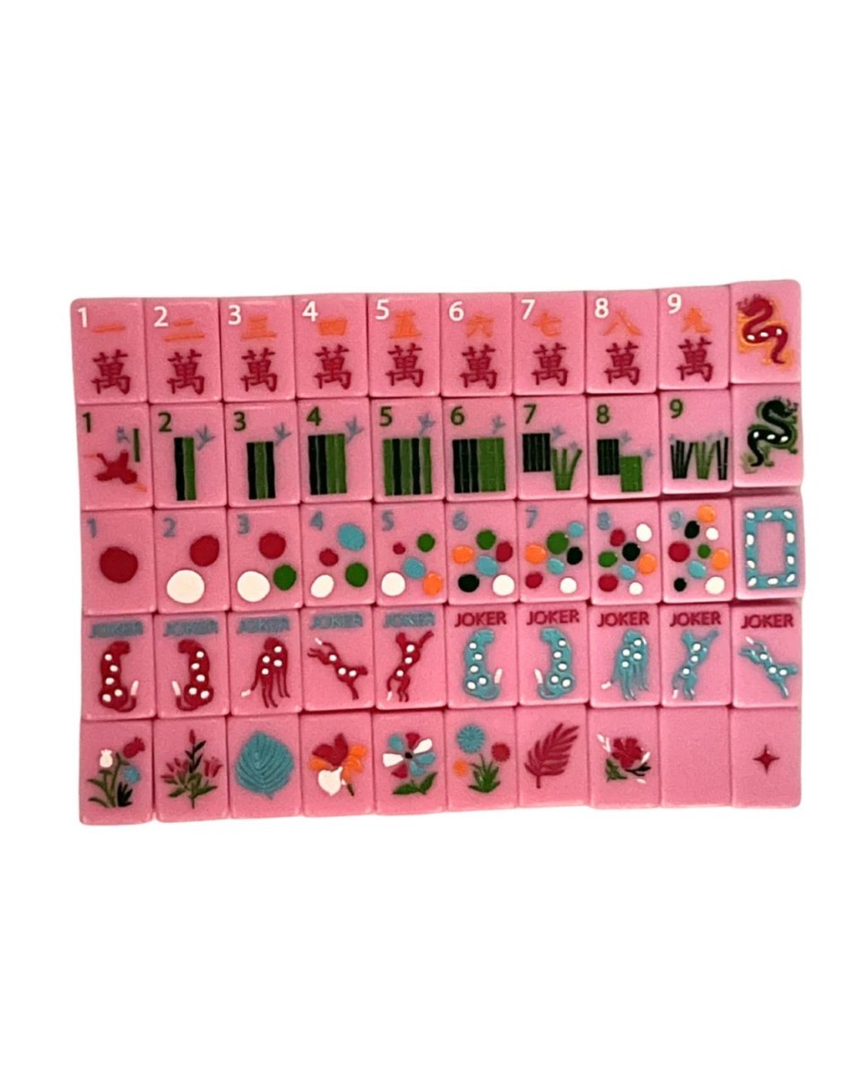 Springtime Safari Petal Pink Mahjong Tiles | Bespoke - Mahjong Tiles -Jimberly's Boutique-Olive Branch-Mississippi
