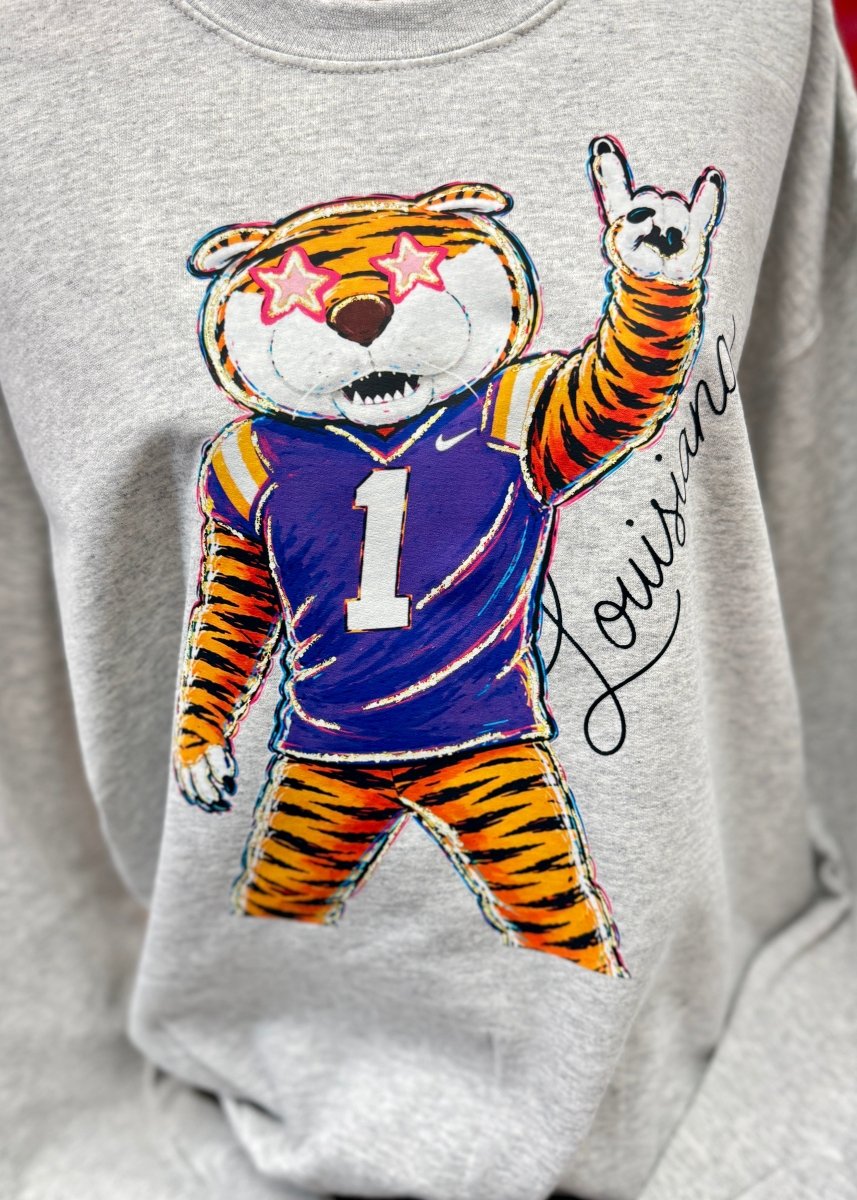Starry Eyes LSU Sweatshirt - Graphic Sweatshirt -Jimberly's Boutique-Olive Branch-Mississippi