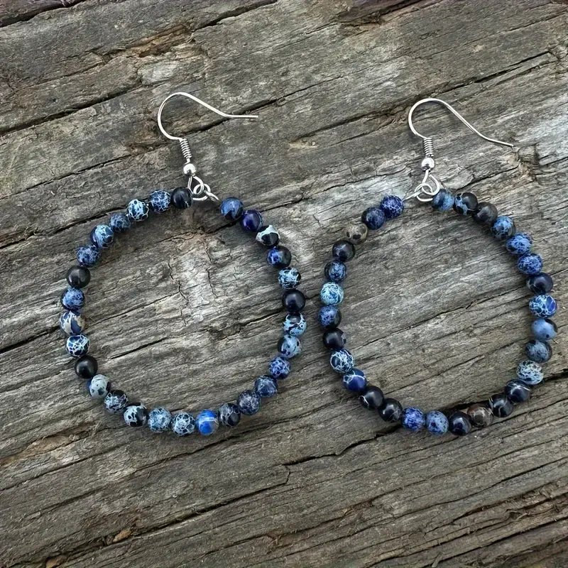 Stone Hoop Earrings - Earrings - Jimberly's Boutique - Olive Branch - Mississippi