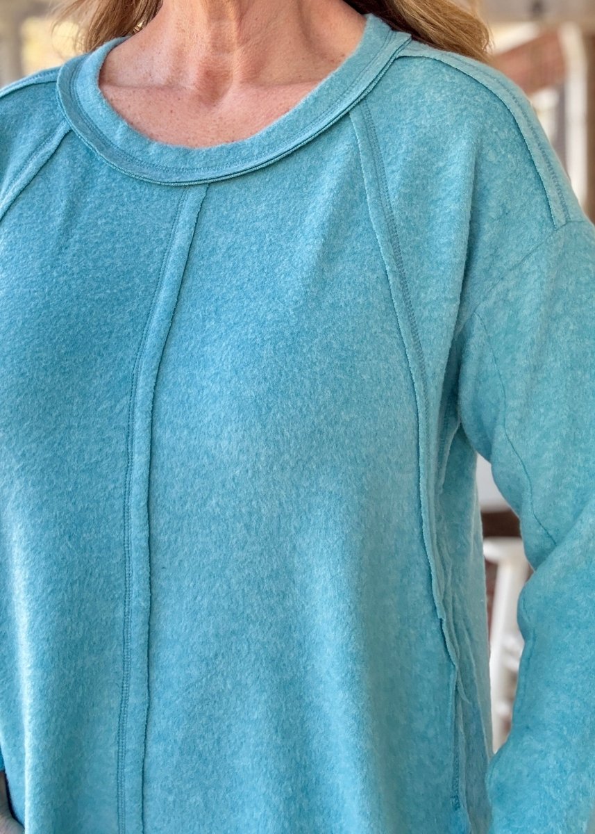 Sweet Dreams Sweater - Dusty Teal - Casual Sweater - Jimberly's Boutique - Olive Branch - Mississippi