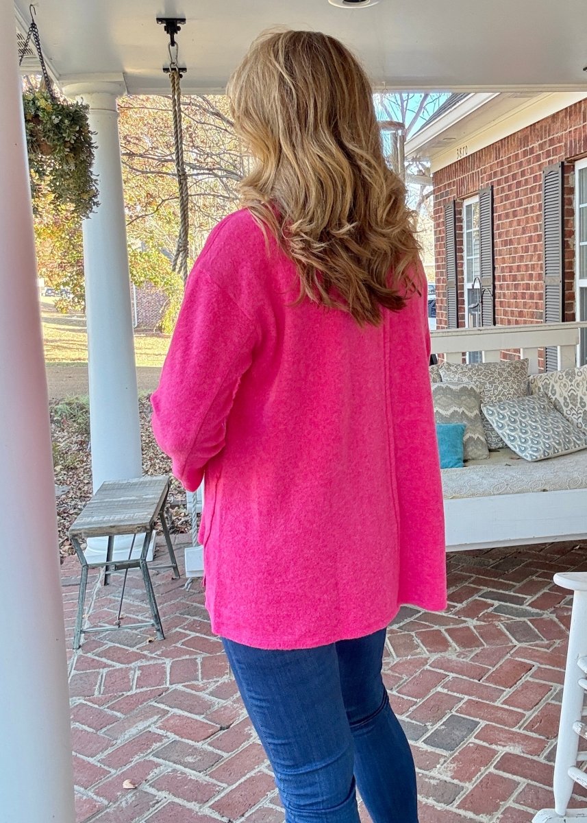 Sweet Dreams Sweater - Hot Pink - Casual Sweater - Jimberly's Boutique - Olive Branch - Mississippi