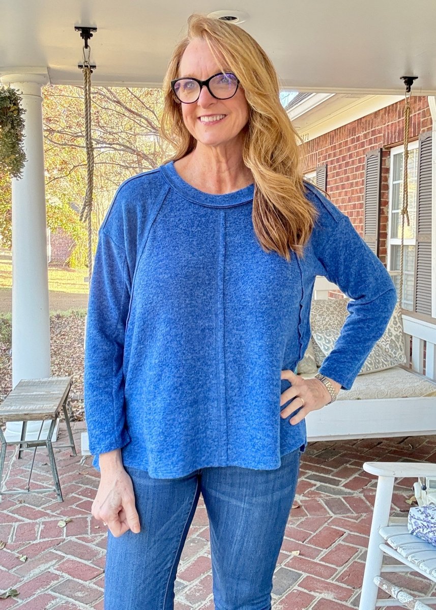 Sweet Dreams Sweater - Lt Navy - Casual Sweater - Jimberly's Boutique - Olive Branch - Mississippi