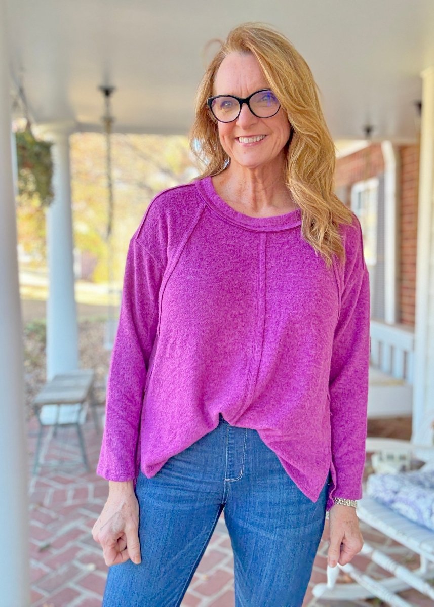 Sweet Dreams Sweater - Lt Plum - Casual Sweater - Jimberly's Boutique - Olive Branch - Mississippi