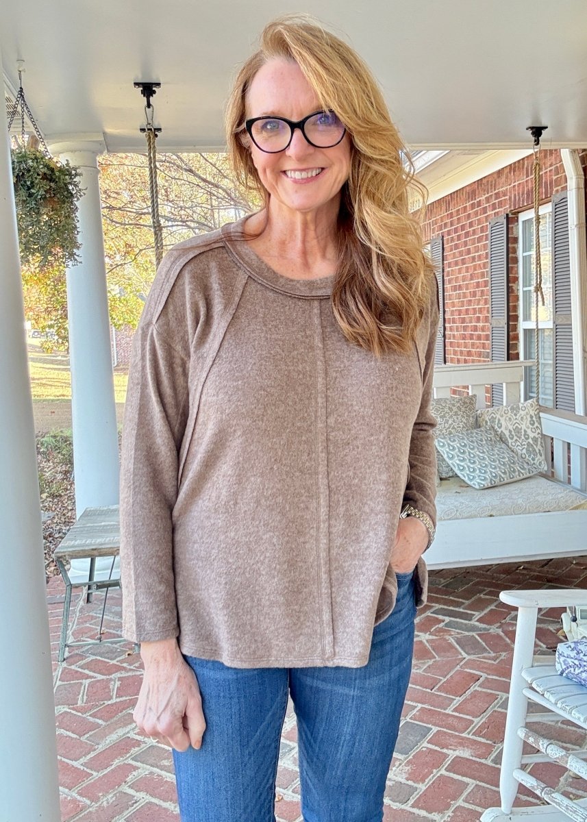 Sweet Dreams Sweater - Mocha - Casual Sweater - Jimberly's Boutique - Olive Branch - Mississippi