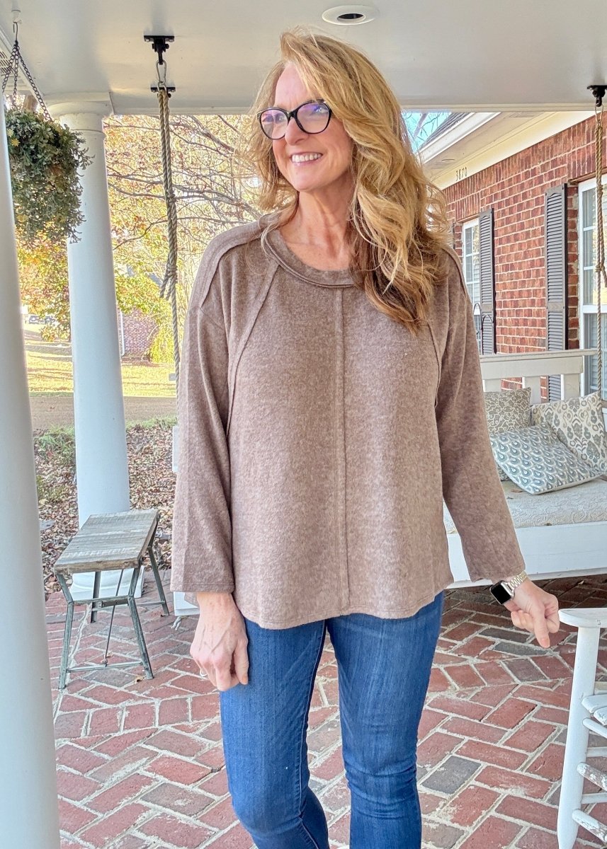 Sweet Dreams Sweater - Mocha - Casual Sweater - Jimberly's Boutique - Olive Branch - Mississippi