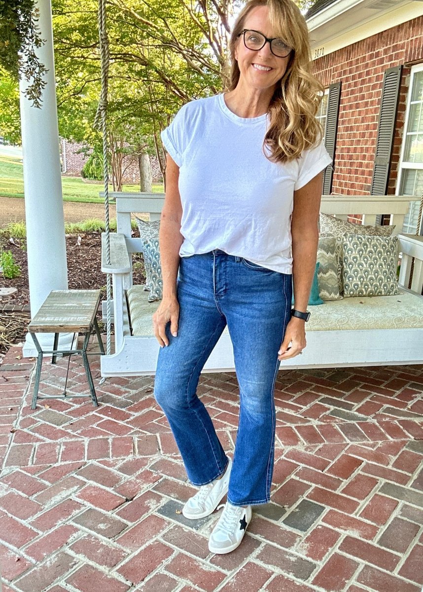 Taylor Dark Wash SHORT Boot Cut | Judy Blue Jeans | High Waist - jeans - Jimberly's Boutique - Olive Branch - Mississippi
