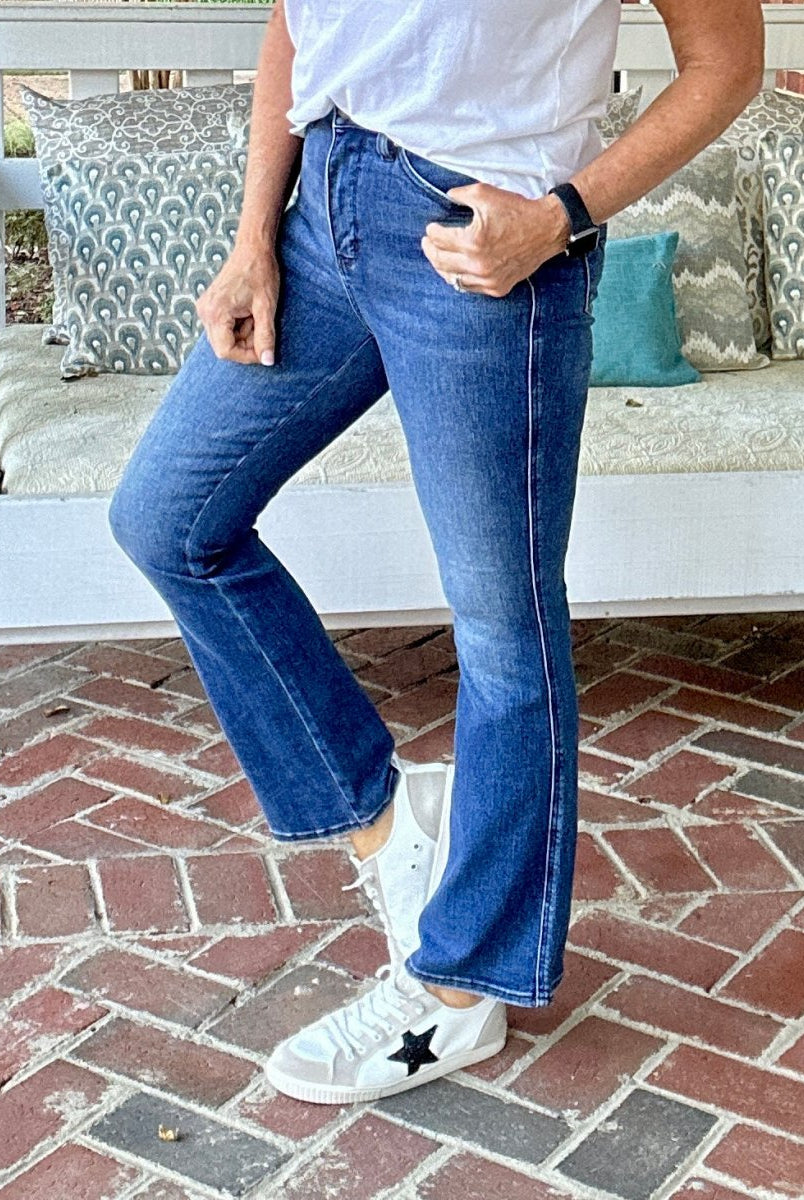 Taylor Dark Wash SHORT Boot Cut | Judy Blue Jeans | High Waist - jeans - Jimberly's Boutique - Olive Branch - Mississippi