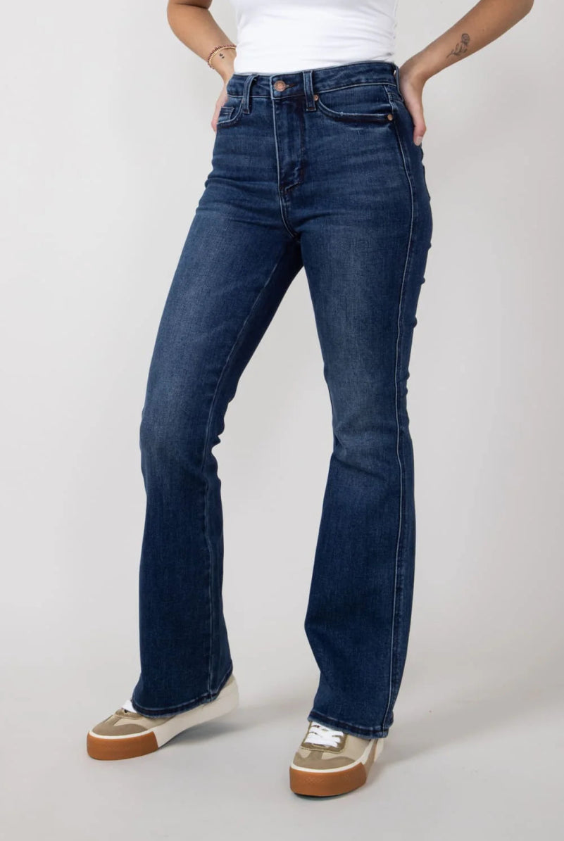 Taylor Dark Wash SHORT Boot Cut | Judy Blue Jeans | High Waist - jeans - Jimberly's Boutique - Olive Branch - Mississippi