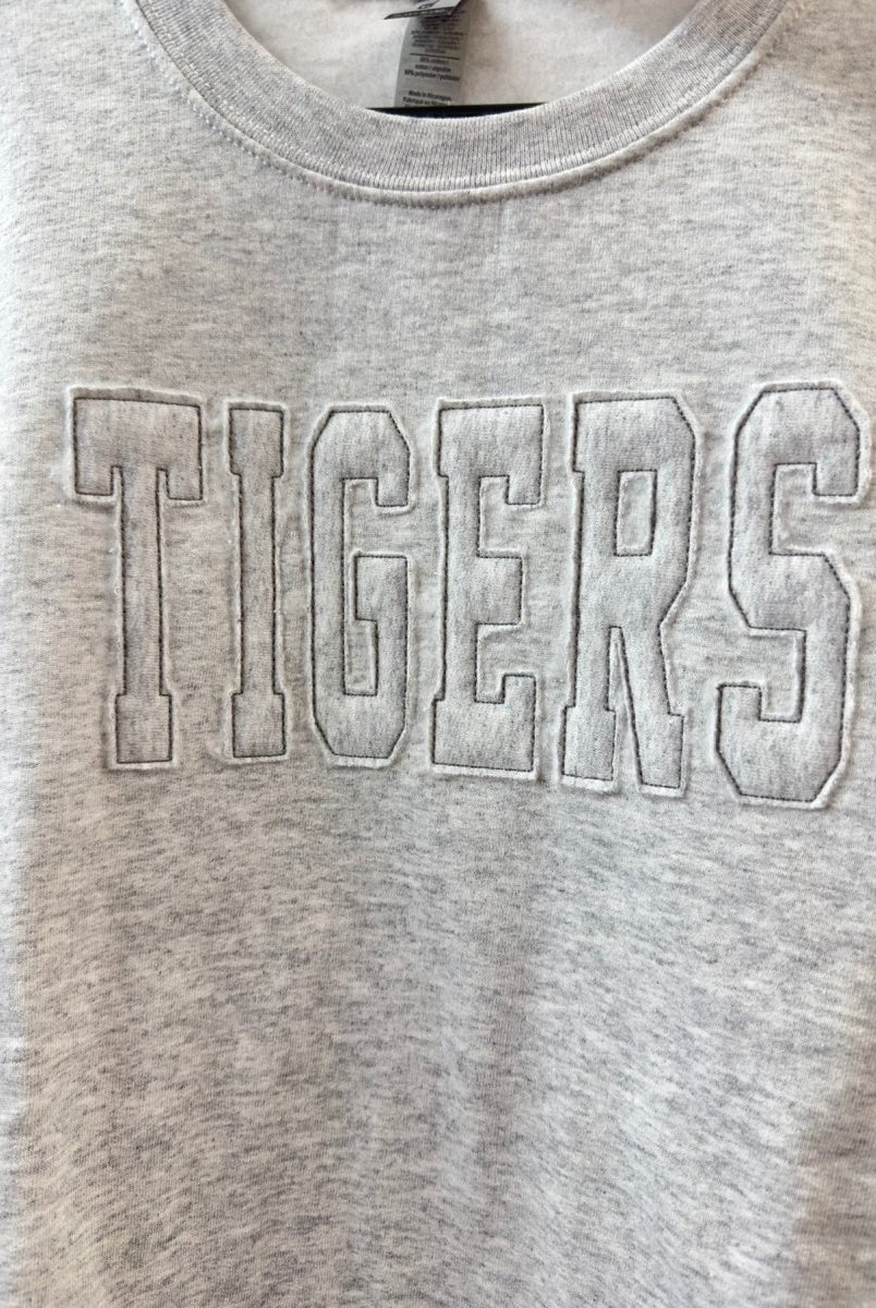 Tigers Gameday Tone on Tone Applique' Sweatshirt - Collegiate Sweatshirt - Jimberly's Boutique - Olive Branch - Mississippi