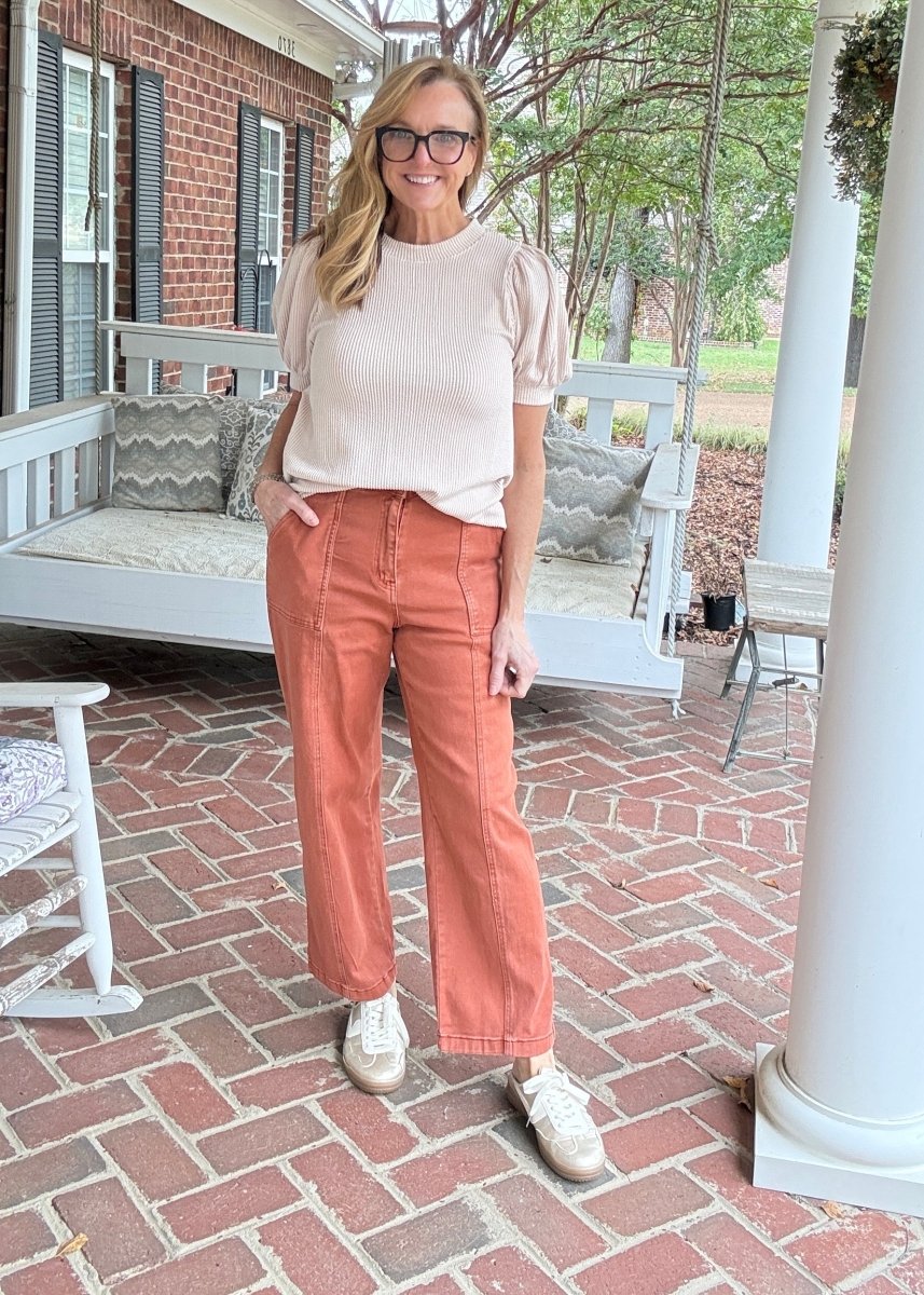 Utility Pocket Denim Pants - Rust | Umgee - Jimberly's Boutique-Olive Branch-Mississippi