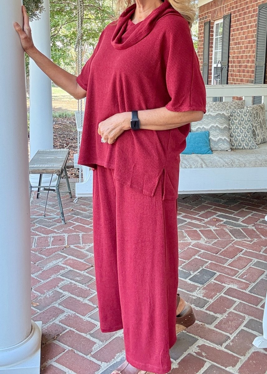 Villa Pants Set - Wine | Dear Scarlett - pants set - Jimberly's Boutique - Olive Branch - Mississippi