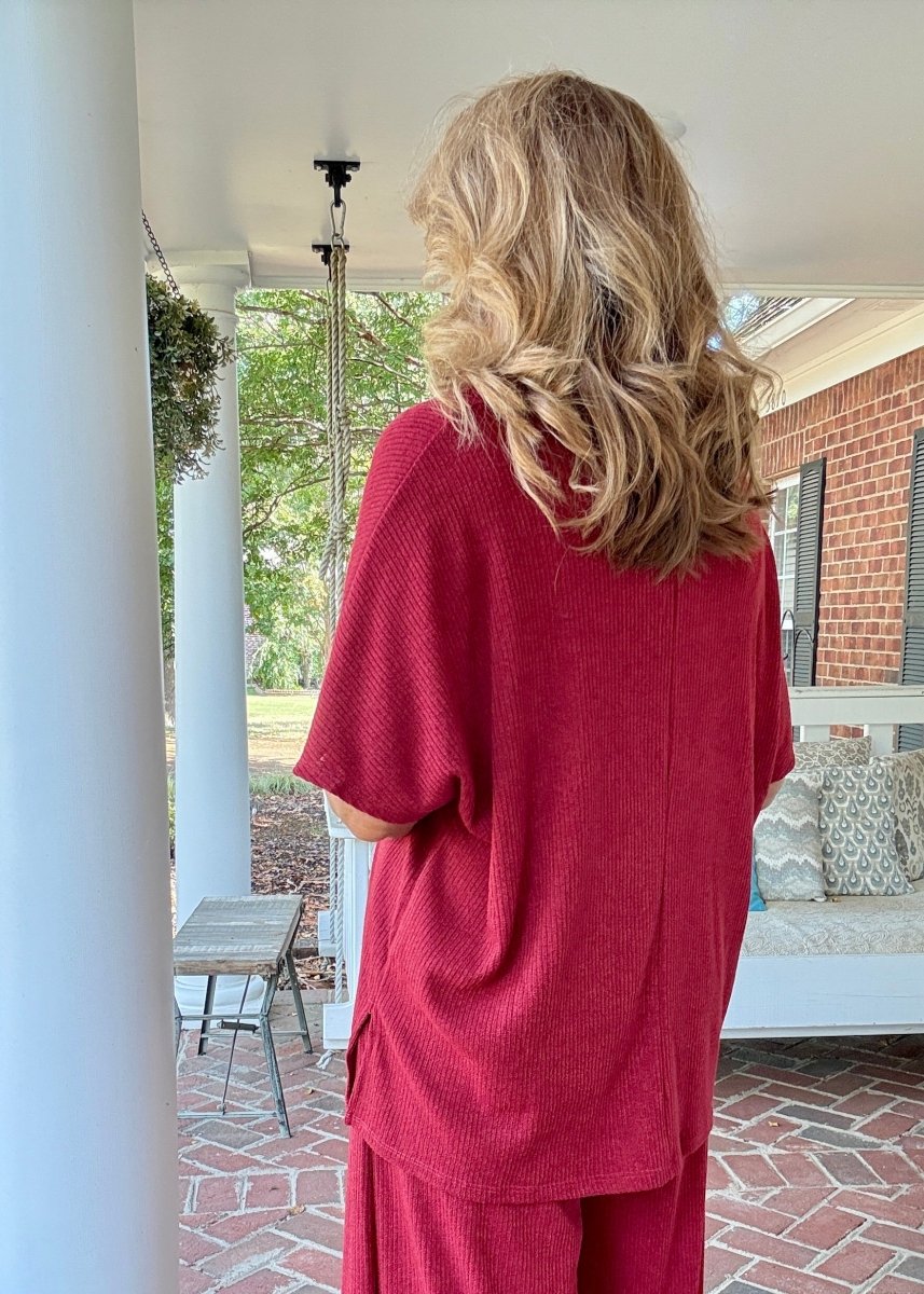 Villa Pants Set - Wine | Dear Scarlett - pants set - Jimberly's Boutique - Olive Branch - Mississippi