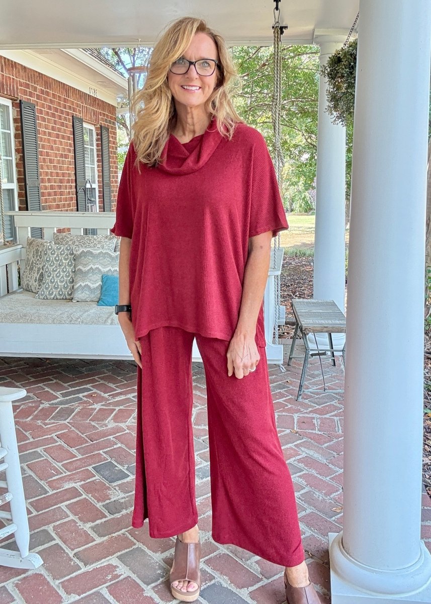 Villa Pants Set - Wine | Dear Scarlett - pants set - Jimberly's Boutique - Olive Branch - Mississippi