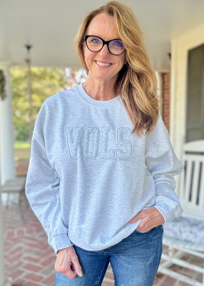 VOLS Tone on Tone Applique' Sweatshirt - Jimberly's Boutique - Olive Branch - Mississippi